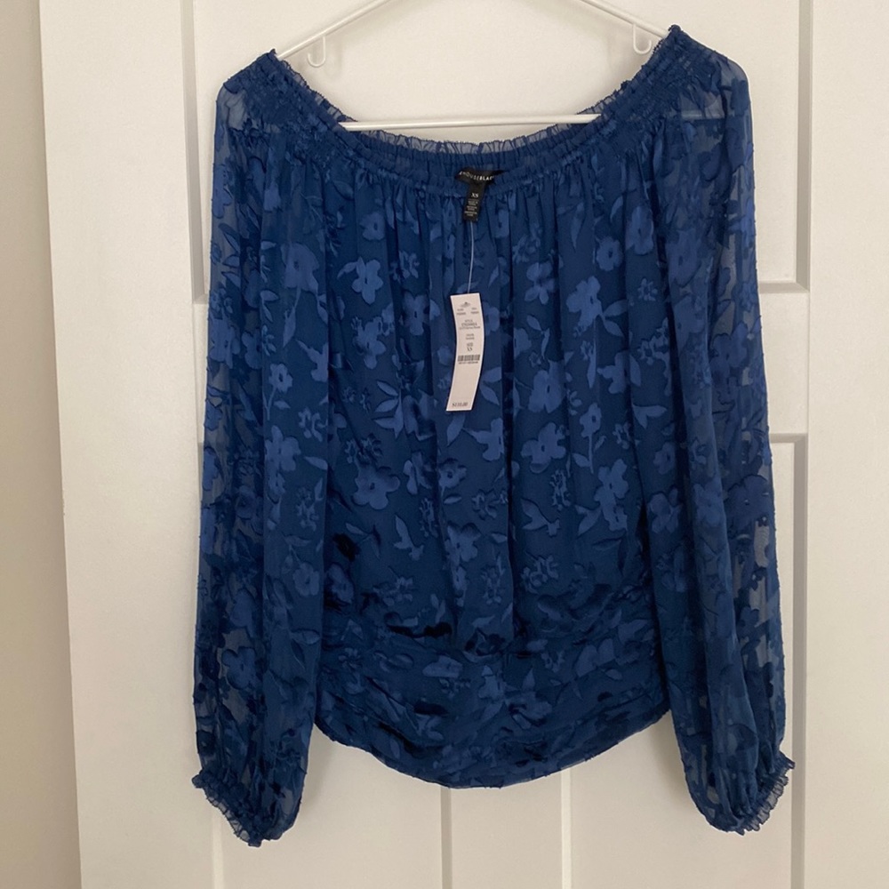 Long Sleeve Off the Shoulder Blouse WHBM XS NWT